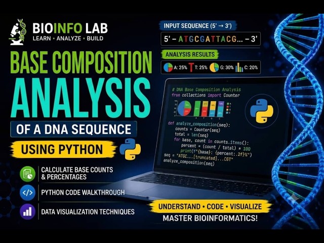 DNA BASE COMPOSITION ANALYSIS USING PYTHON / Bioinformatics tutorial