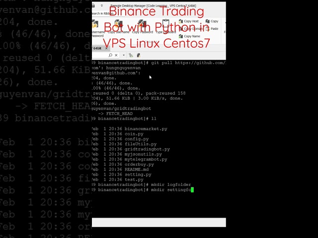 Python Binance Trading Bot on VPS Linux Centos7 64bit