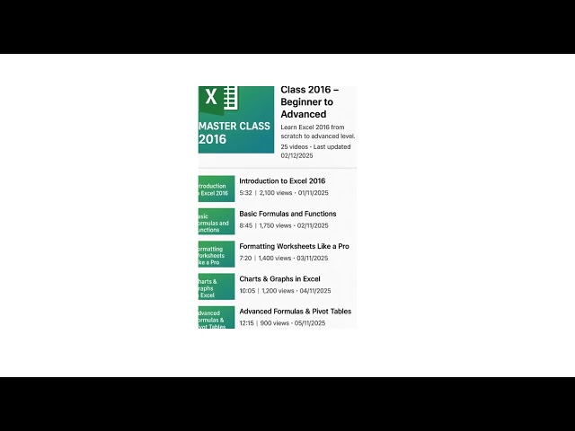 Excel Master Class 2016 - Beginner to Advanced