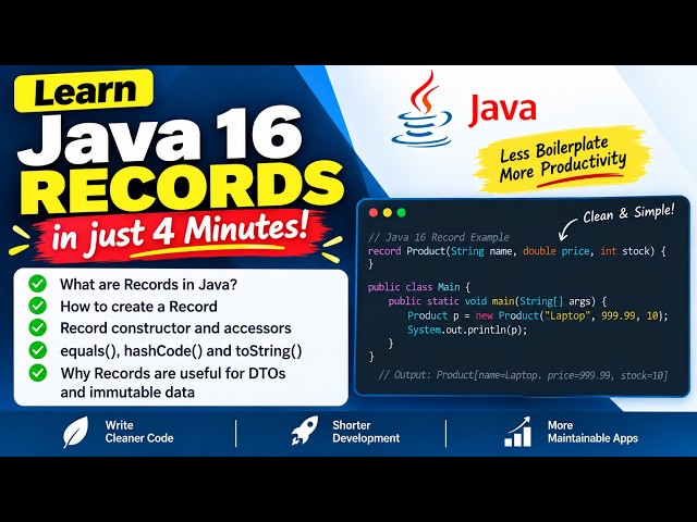 Java 16 Records Explained in 4 Minutes