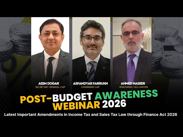 Latest Important Amendments in Income Tax & Sales Tax Law | Finance Act 2026 | Post-Budget Webinar