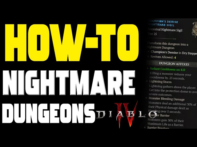 How To Unlock Nightmare Dungeons And Sigils In Diablo 4