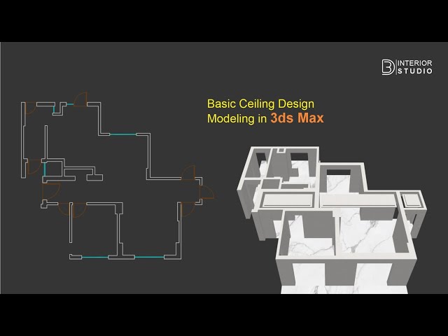 Basic Ceiling Design Modeling in 3ds Max @3dinterior.studio