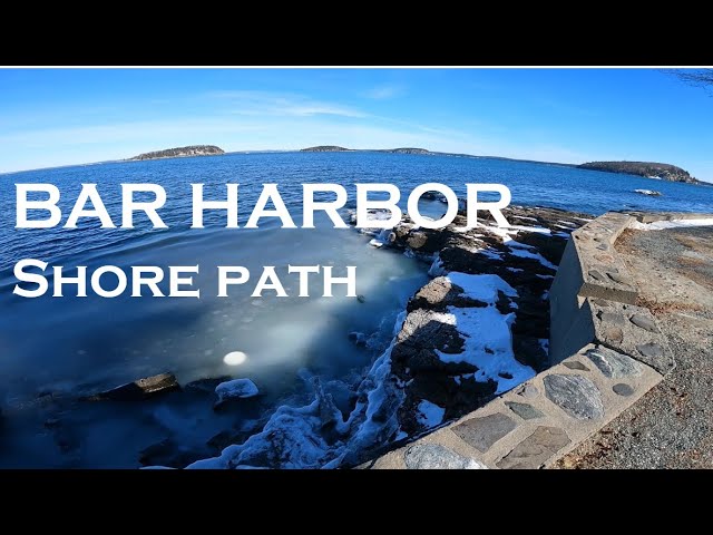 4K Virtual Winter Walk in Bar Harbor, Maine