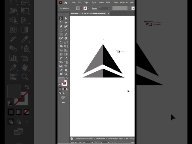 Adobe illustrator 2026: Easy 3D Triangle Logo Design Tutorial in 60 Seconds! 🔥 #vicktimegraphic