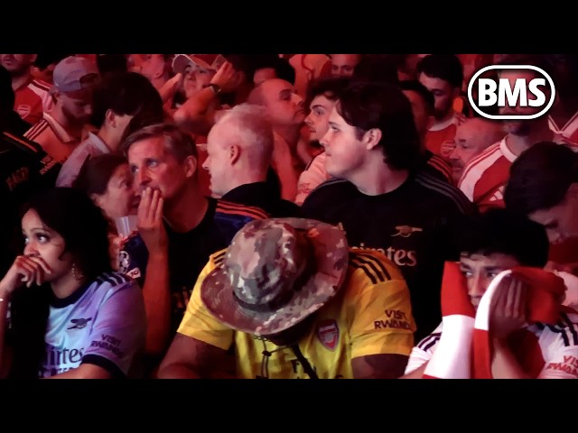 HEARTBREAKING SCENES 💔 Arsenal fans react to Champions League final penalty loss to PSG 🏆