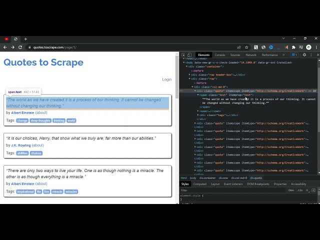 Scrape quotes using python