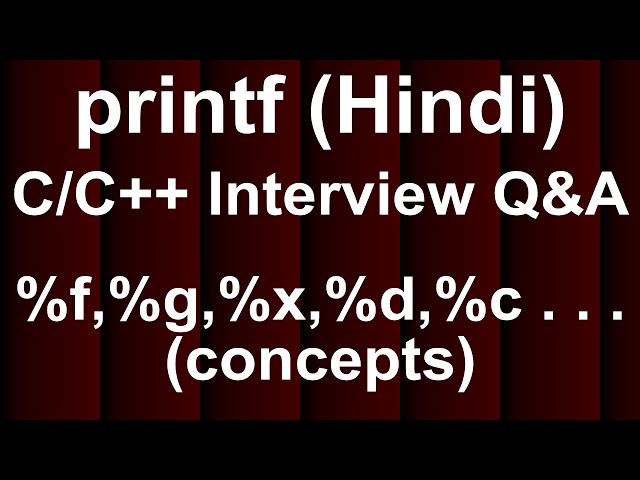 (Hindi) printf based C and C++ Interview Questions and Answers for Freshers