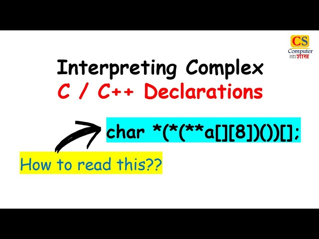 Interpreting Complex Declaration | How to read complex declaration in C / C++ ?