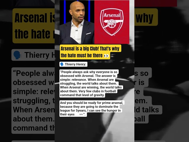 Thierry Henry slams The arsenal haters #shorts #arsenal #football #championsleague #premierleague