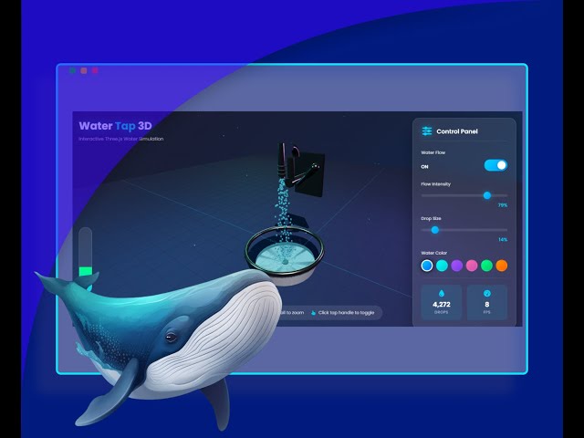 3D Water Tap Simulation using Three.js | HTML CSS JavaScript | Realistic 3D Animation Tutorial