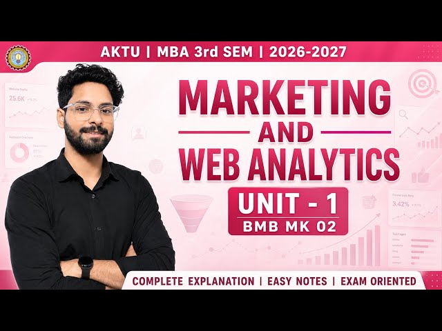 Marketing and Web Analytics Unit 1 | AKTU MBA 3RD SEM | BMB MK 02 | Exam Oriented