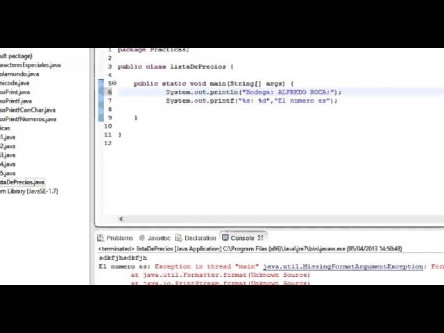 3 - Lista de precios usando printf (Java)