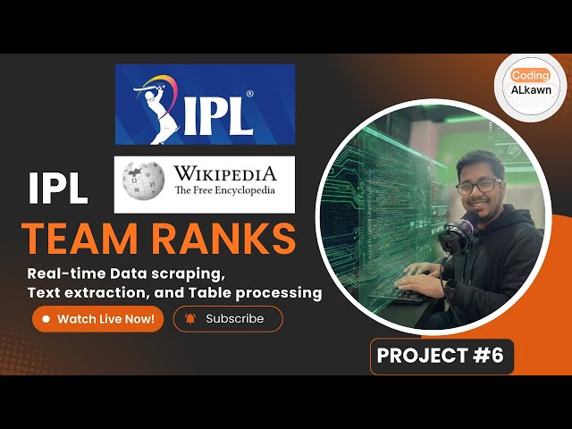 #6 Web Scraping Top 10 IPL 2024 Teams from Wikipedia | Data Analytics project using python in Hindi