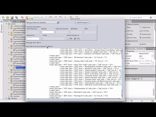 IQFeed API complete walkthough with Java on Mac OS