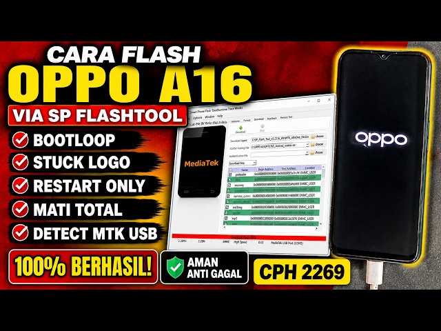 How to Flash Oppo A16 via SP Flash Tool | Solution for Bootloop, Hard Brick, and MTK USB Port Det...