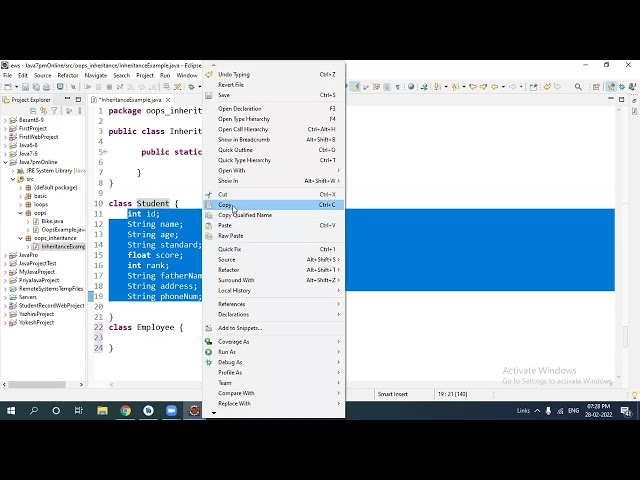 JAVA_Class12 Oops inheritance aggregation