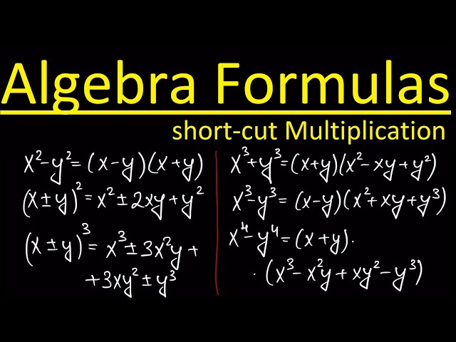 Important Basic Algebra Formulas [Math Video Tutorials. Algebra #14]