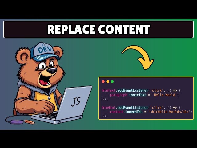 How to Replace Content in Javascript