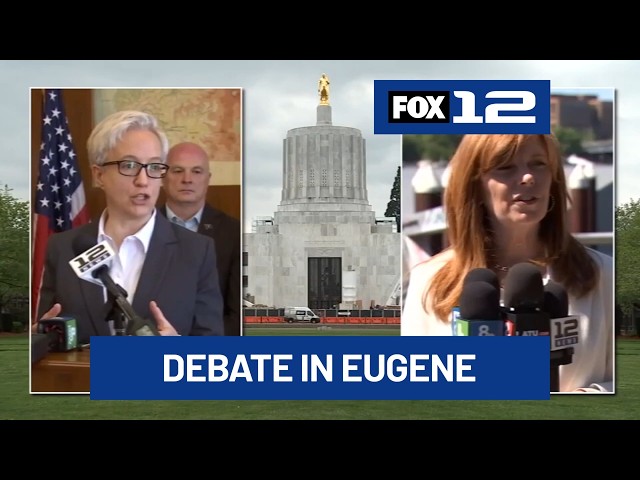 Oregon gubernatorial candidates Kotek, Drazan face off during debate in Eugene