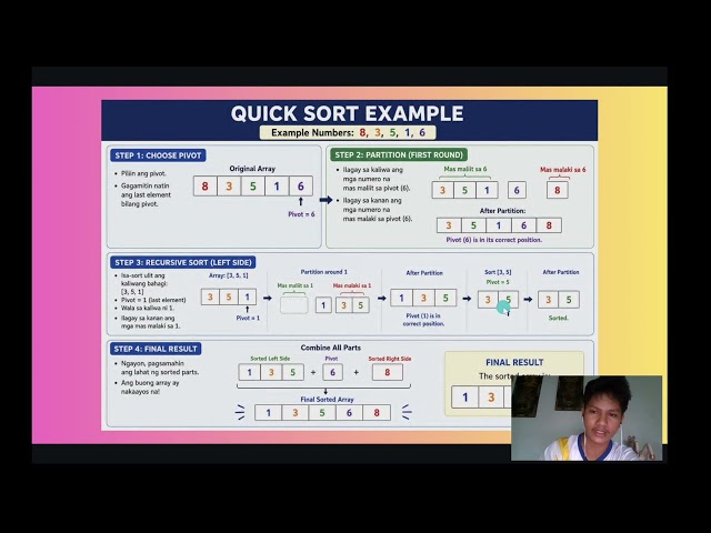 Quick sort algorithm using C++