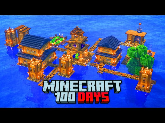 I Spent 100 Days LOST AT SEA in Minecraft Hardcore