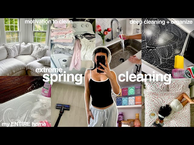 extreme SPRING CLEAN🫧 organize + de-clutter my entire house | satisfying & motivational