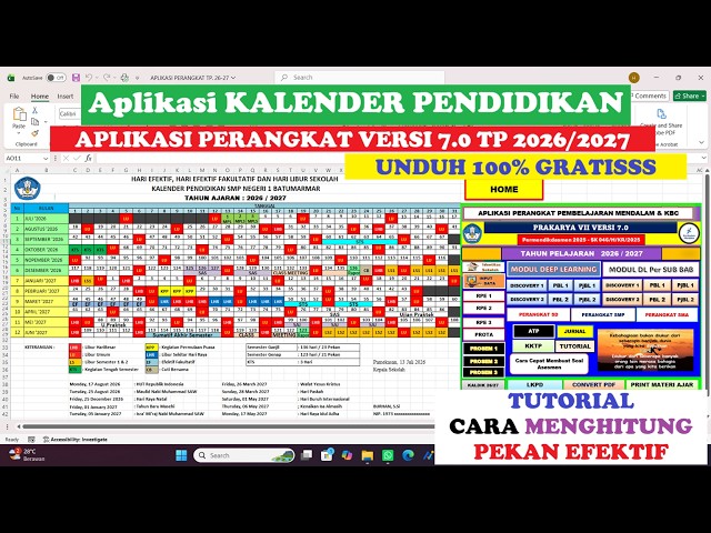 How to Create an Educational Calendar Application and Calculate Effective Weeks for the 2026/2027...