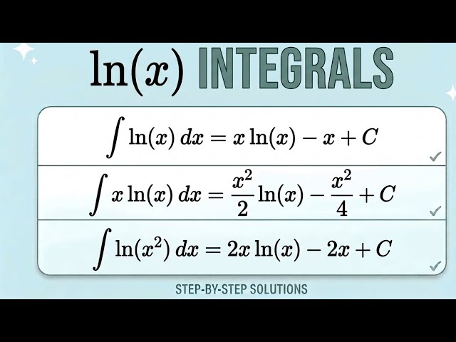 ln(x) integrals tutorial! (simply explained)
