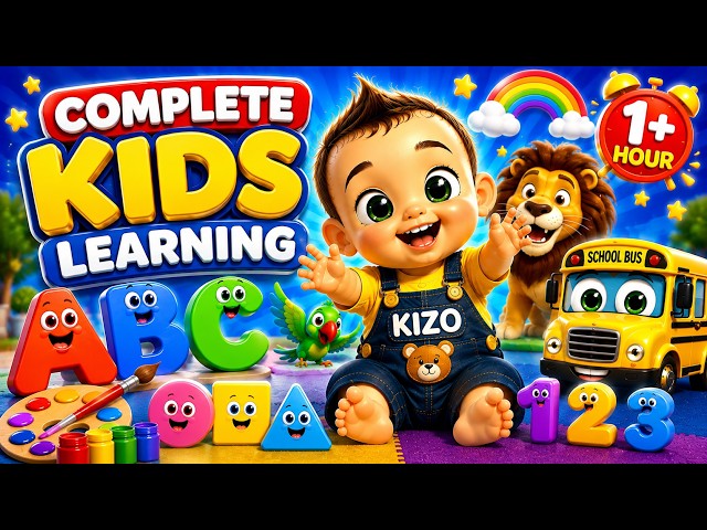 Complete Learning Video for Kids | ABC, 123, Colors, Shapes, Animals & More