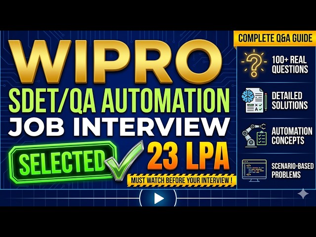 WIPRO🔥 QA Automation Testing Real Time Interview Questions & Answers #selenium #playwright#java #qa 