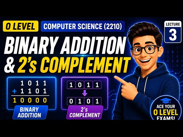 O Level Computer Science 2210 | Binary Addition & 2's Complement | Lecture 3