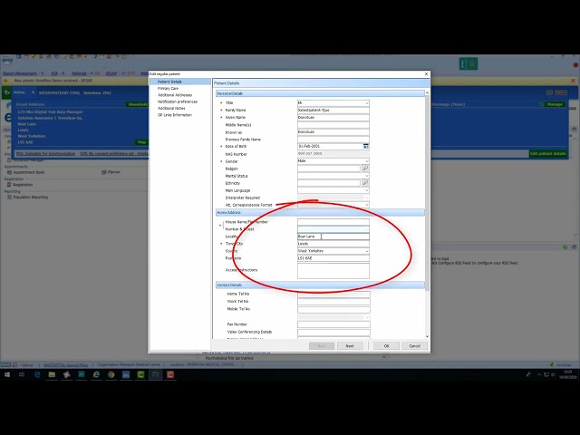EMIS Web   Editing Patient Registration Details