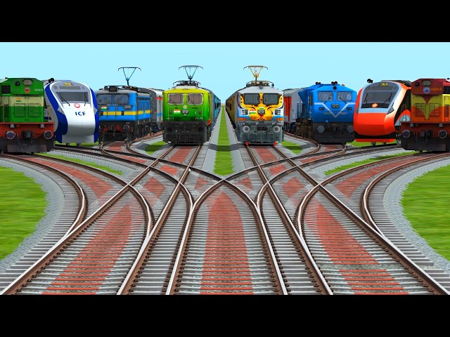 What's Crossing 8 Trains At Curve Branches Railroad Tracks? | fumikiri train railroads crossings