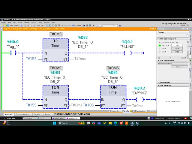 Siemens PLC Programming for Conveyor-Based Bottle Filling and Capping