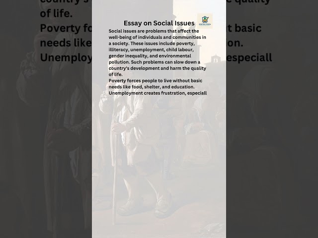 write a short essay on social issues I English I Essay on Social Issues in English | 200 Words