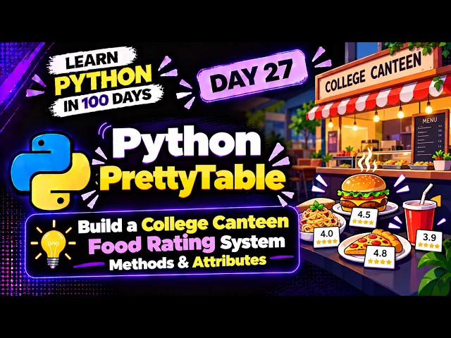 Python PrettyTable | Build a College Canteen Food Rating System | Methods & Attributes