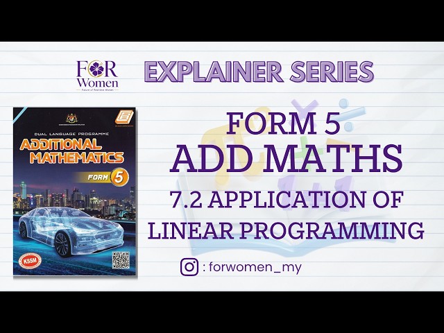 Add Maths Form 5 - Topic 7.2 Application of Linear Programming