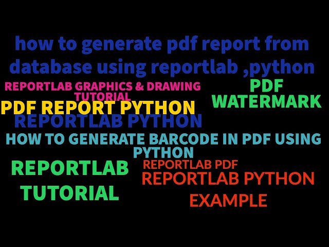 REPORTLAB|REPORTLAB PYTHON TUTORIAL|How To Generate Pdf file from Database Using Python|PART:51