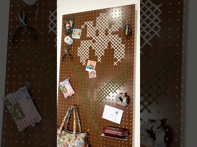 Embroidered pegboard tutorial! #shorts