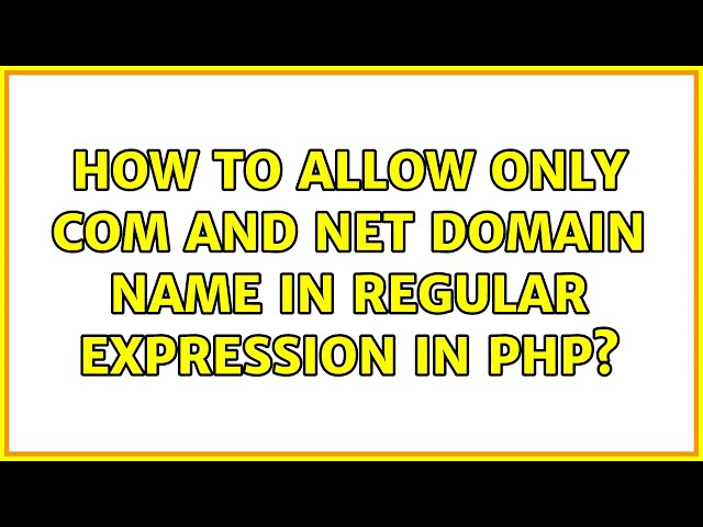 How to allow only com and net domain name in regular expression in PHP?