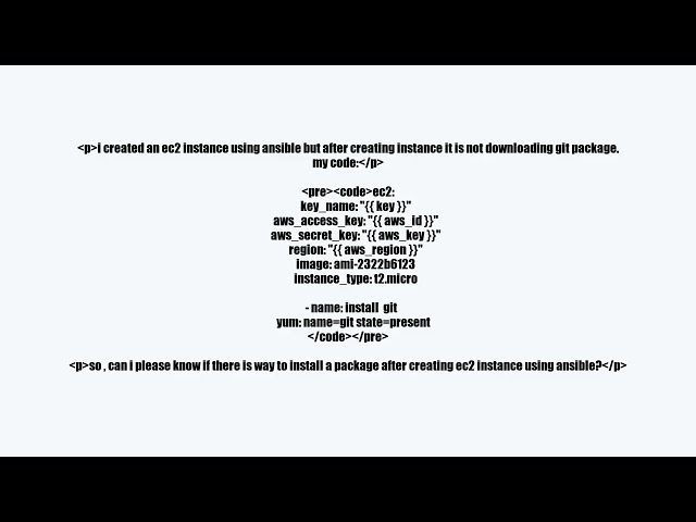 creating instance and installing git using ansible