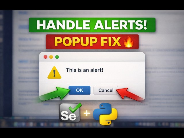 Handle Alerts in Selenium Python | Simple Alert, Confirm & Prompt (Easy Guide) #selenium #python