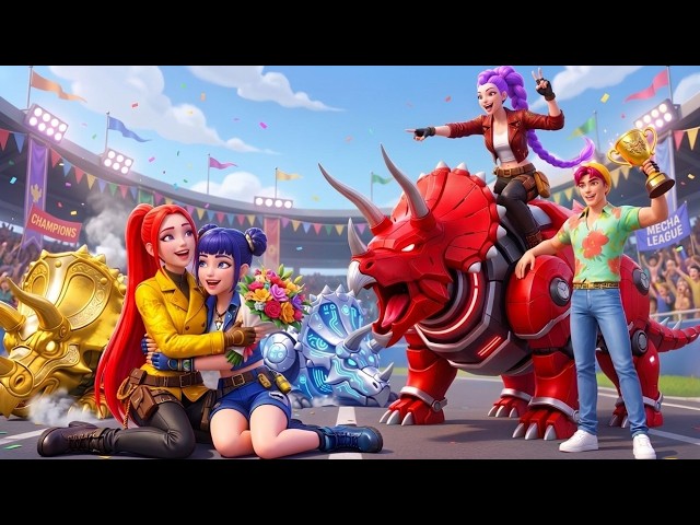 Golden Family VS Ruby Family- RUMI Wins Magic Triceratops Racing Championship - KPOP Demon Hunters