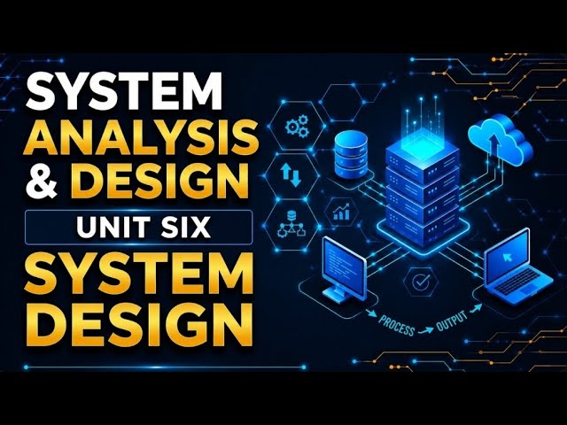 SYSTEM ANALYSIS & DESIGN UNIT SIX  Tutorials | SYSTEM DESIGN