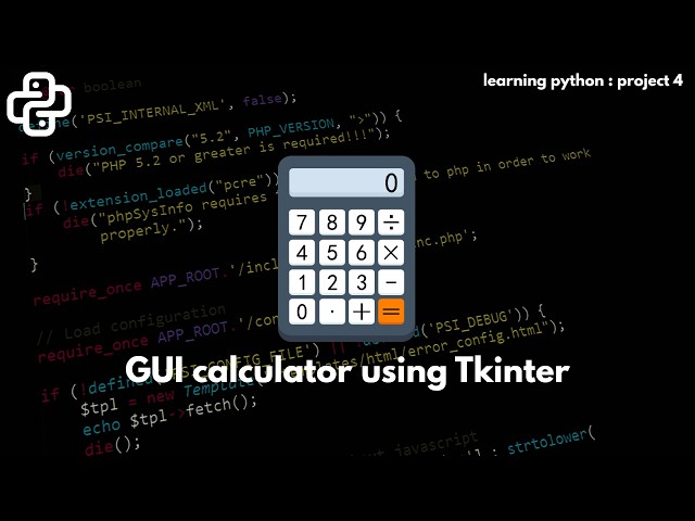 GUI calculator Using TKINTER in python . Learning python project - 4 .
