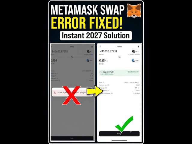 #Metamask No quotes available. Unable to get a quote right now. Try again | Update 2027