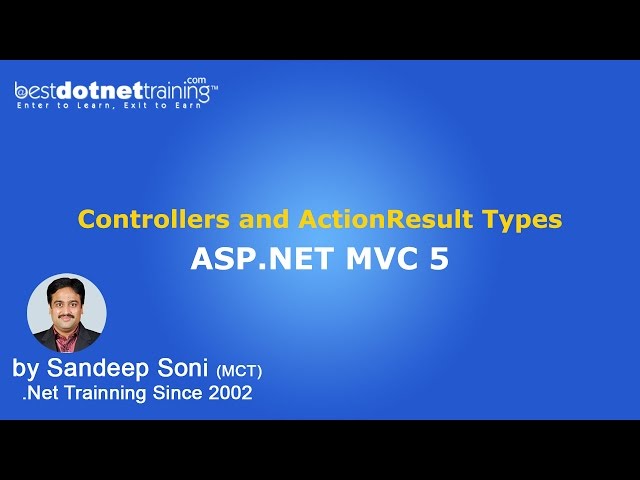 ASP.Net | MVC 5 Tutorial Controllers and Action Result Types