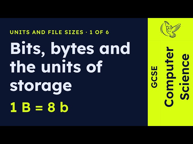 GCSE Computer Science - Bits, bytes and the units of storage | Units and file sizes 1/6