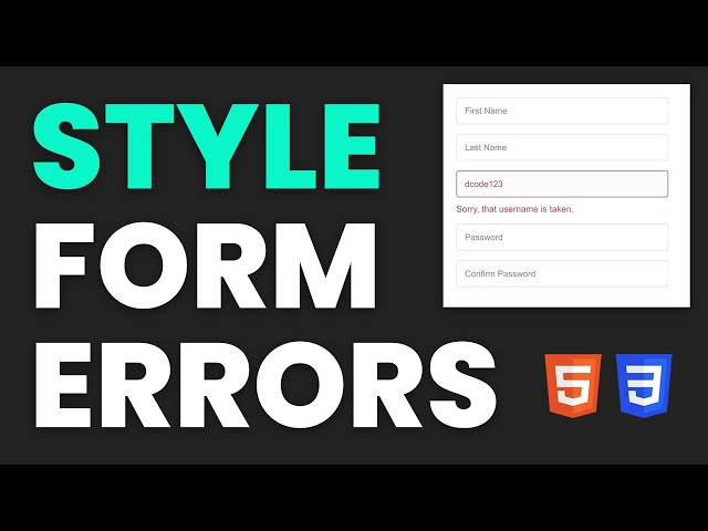 Styling Form Validation Errors - HTML & CSS Web Design Tutorial
